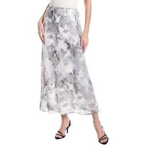 1.State Womens Drawstring Column Midi Skirt, Grey